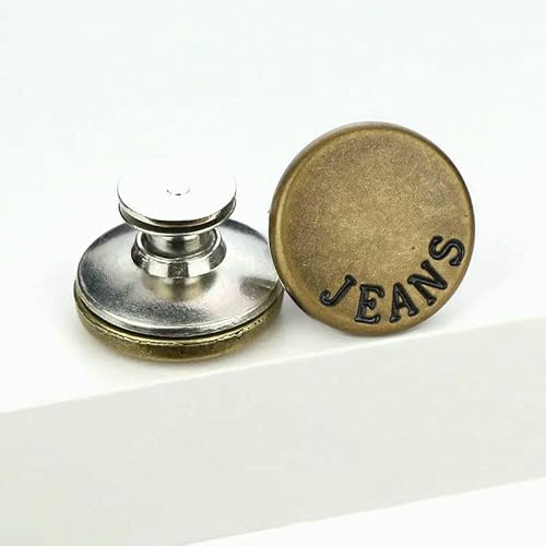 2/4 Stück verstellbare Jeansknöpfe 17 mm, ohne Werkzeug, wiederverwendbare Sofort-Jeansknöpfe, Stecknadeln, Ersatz für Hosen, Jeansspanner, Typ 16, 17 mm, 2 Stück 2/4 Stück verstellbare Jeansknöpfe 17 mm, ohne Werkzeug, wiederverwendbare Sofort-Jeansknöpfe, Stecknadeln, Ersatz für Hosen, Jeansspanner, Typ 16, 17 mm, 2 Stück von QOVBD