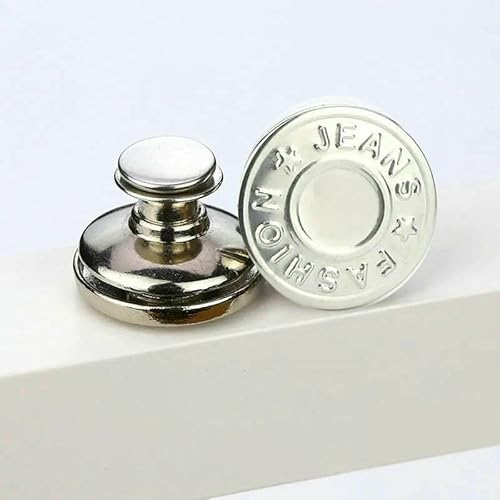 2/4 Stück verstellbare Jeansknöpfe 17 mm, ohne Werkzeug, wiederverwendbare Sofort-Jeansknöpfe, Stecknadeln, Ersatz für Hosen, Jeansspanner, Typ 23, 17 mm, 2 Stück 2/4 Stück verstellbare Jeansknöpfe 17 mm, ohne Werkzeug, wiederverwendbare Sofort-Jeansknöpfe, Stecknadeln, Ersatz für Hosen, Jeansspanner, Typ 23, 17 mm, 2 Stück von QOVBD
