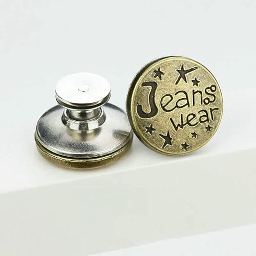 2/4 Stück verstellbare Jeansknöpfe 17 mm, ohne Werkzeug, wiederverwendbare Sofort-Jeansknöpfe, Stecknadeln, Ersatz für Hosen, Jeansspanner, Typ 9, 17 mm, 4 Stück 2/4 Stück verstellbare Jeansknöpfe 17 mm, ohne Werkzeug, wiederverwendbare Sofort-Jeansknöpfe, Stecknadeln, Ersatz für Hosen, Jeansspanner, Typ 9, 17 mm, 4 Stück von QOVBD