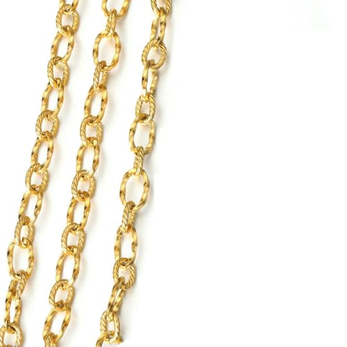2 Meter/1 Meter Edelstahlkette Goldfarbene Ketten für Armband, Halskette, Schmuckherstellung, DIY-Befunde, Großhandel-E-6mm-GD-1Meter 2 Meter/1 Meter Edelstahlkette Goldfarbene Ketten für Armband, Halskette, Schmuckherstellung, DIY-Befunde, Großhandel-E-6mm-GD-1Meter von QOVBD