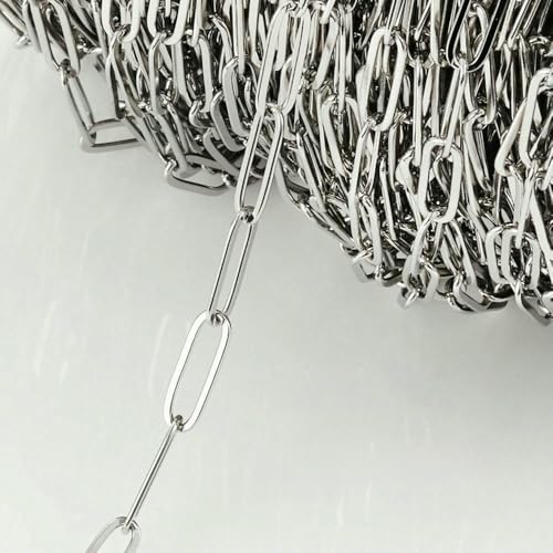 2 Meter/Los Edelstahl-Langrahmenketten DIY Halskette Armband Zubehör Kette Flache runde Gliederkette zur Schmuckherstellung-Flachstahl 4,6 x 14,5 2 Meter/Los Edelstahl-Langrahmenketten DIY Halskette Armband Zubehör Kette Flache runde Gliederkette zur Schmuckherstellung-Flachstahl 4,6 x 14,5 von QOVBD