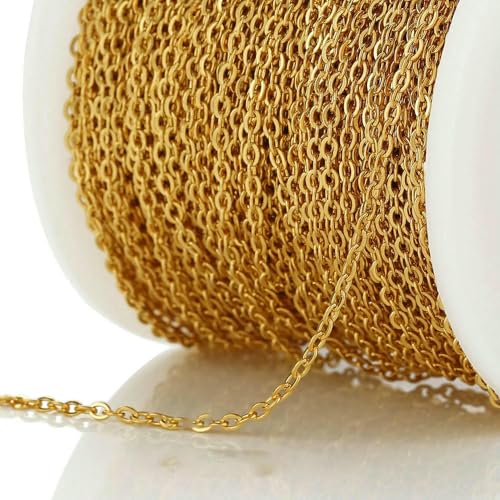 2 Meter lange Edelstahl-Halskettenkette für die Herstellung von DIY-Schmuck, Kabelglieder, Massenketten, handgefertigtes Halsketten-Armband-Zubehör, 1,5 x 2 Meter lange Edelstahl-Halskettenkette für die Herstellung von DIY-Schmuck, Kabelglieder, Massenketten, handgefertigtes Halsketten-Armband-Zubehör, 1,5 x von QOVBD