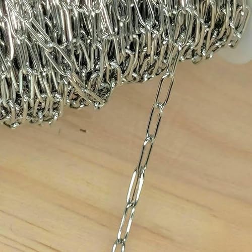 2 Meter lange Edelstahl-Halskettenkette für die Herstellung von DIY-Schmuck, Kabelglieder, Massenketten, handgefertigtes Halsketten-Armband-Zubehör, Stahl 2 Meter lange Edelstahl-Halskettenkette für die Herstellung von DIY-Schmuck, Kabelglieder, Massenketten, handgefertigtes Halsketten-Armband-Zubehör, Stahl von QOVBD
