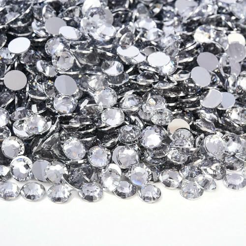 2 mm – 6 mm, rund, nicht Hotfix, Glitzer, Bling, Maniküre-Strass, silberfarben, flache Rückseite, Harz-Strasssteine, zum Aufkleben, Perlen, Nailart, Nagel-Edelsteine, DIY, 2 mm – 6 mm, rund, nicht Hotfix, Glitzer, Bling, Maniküre-Strass, silberfarben, flache Rückseite, Harz-Strasssteine, zum Aufkleben, Perlen, Nailart, Nagel-Edelsteine, DIY, von QOVBD