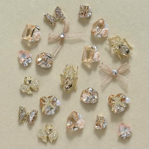 20 Stück/Beutel 3D-Kirschnagel-Charms, rote und rosa Kirschnagel-Strasssteine, Nagel-Glitzer-Nieten, Frucht-Nagelscheiben für Nagelschmuck, 20 Stück Mix_d von QOVBD