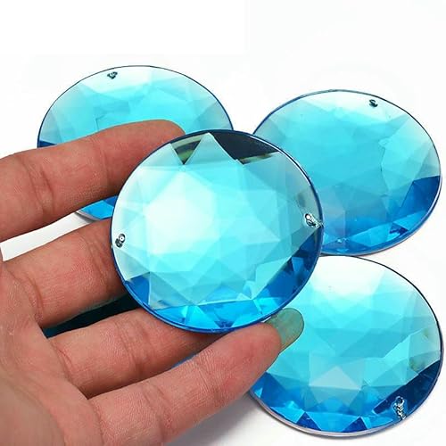 20 Stück 52 mm große weiße, klare Kristall-Näh-Acryl-Strasssteine, flache Rückseite, runde Strass-Applikation für die DIY-Schmuckherstellung, Aquamarin 20 Stück 52 mm große weiße, klare Kristall-Näh-Acryl-Strasssteine, flache Rückseite, runde Strass-Applikation für die DIY-Schmuckherstellung, Aquamarin von QOVBD