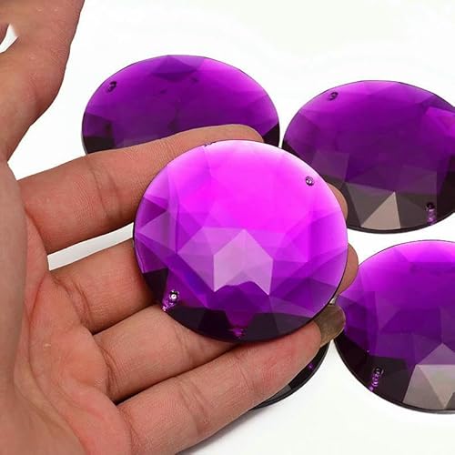 20 Stück 52 mm große weiße, klare Kristall-Näh-Acryl-Strasssteine, flache Rückseite, runde Strass-Applikation für die DIY-Schmuckherstellung, Dunkelviolett 20 Stück 52 mm große weiße, klare Kristall-Näh-Acryl-Strasssteine, flache Rückseite, runde Strass-Applikation für die DIY-Schmuckherstellung, Dunkelviolett von QOVBD