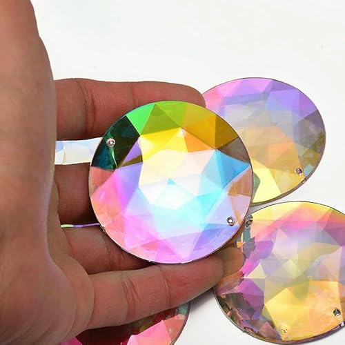 20 Stück 52 mm große weiße, klare Kristall-Näh-Acryl-Strasssteine, flache Rückseite, runde Strass-Applikation für die DIY-Schmuckherstellung, Kristall AB 20 Stück 52 mm große weiße, klare Kristall-Näh-Acryl-Strasssteine, flache Rückseite, runde Strass-Applikation für die DIY-Schmuckherstellung, Kristall AB von QOVBD