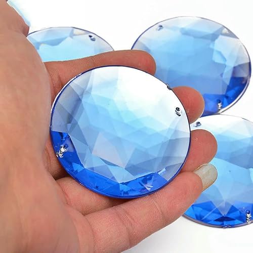 20 Stück 52 mm große weiße, klare Kristall-Näh-Acryl-Strasssteine, flache Rückseite, runde Strass-Applikation für die DIY-Schmuckherstellung, blau 20 Stück 52 mm große weiße, klare Kristall-Näh-Acryl-Strasssteine, flache Rückseite, runde Strass-Applikation für die DIY-Schmuckherstellung, blau von QOVBD