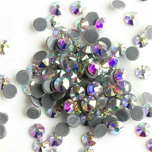 2058 Top Hotfix-Kristalle, flache Rückseite, DIY-Handwerk, Glitzer-Strass, Glaskleber, Strasssteine zum Aufbügeln, Kristall AB-SS16, 1440 Stück von QOVBD