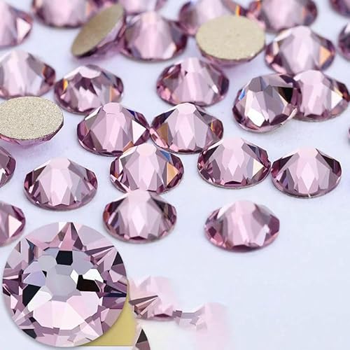 2088 Nicht-Hotfix-DIY-Kristall-Nagelkunst-Dekorationen, 8 große und 8 kleine Strass-Strasssteine, flache Rückseite, zum Aufkleben auf Nägel für Nagelkunst, Heller Amethyst, von QOVBD