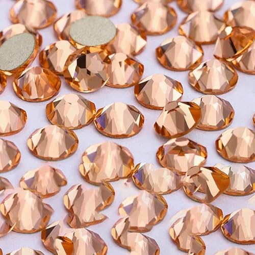 2088 Nicht-Hotfix-DIY-Kristall-Nagelkunst-Dekorationen, 8 große und 8 kleine Strass-Strasssteine, flache Rückseite, zum Aufkleben auf Nägel für Nagelkunst, Hellpfirsich, SS2 2088 Nicht-Hotfix-DIY-Kristall-Nagelkunst-Dekorationen, 8 große und 8 kleine Strass-Strasssteine, flache Rückseite, zum Aufkleben auf Nägel für Nagelkunst, Hellpfirsich, SS2 von QOVBD