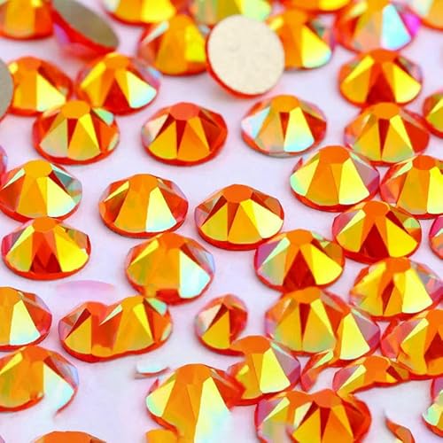 2088 Nicht-Hotfix-DIY-Kristall-Nagelkunst-Dekorationen, 8 große und 8 kleine Strass-Strasssteine, flache Rückseite, zum Aufkleben auf Nägel für Nagelkunst, Sun AB-SS16, 1440 von QOVBD