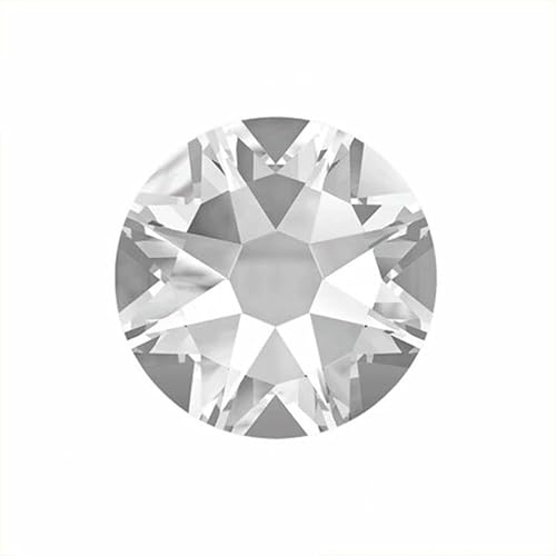 2088 Nicht-Hotfix-DIY-Kristall-Nagelkunst-Dekorationen, 8 große und 8 kleine Strass-Strasssteine, flache Rückseite, zum Aufkleben auf Nägel für Nagelkunst, kristallklar, SS3 von QOVBD