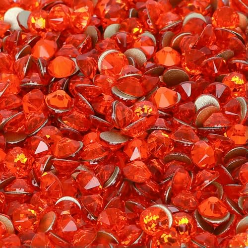 2088 Strasssteine, Kristall, golden, flache Rückseite, 8 große, 8 kleine AAAAA-Steine, 16 Schliff, SS10–SS30, für Heimwerker, Nagelkunst-Dekoration, Orange, SS10, 1440 Stück 2088 Strasssteine, Kristall, golden, flache Rückseite, 8 große, 8 kleine AAAAA-Steine, 16 Schliff, SS10–SS30, für Heimwerker, Nagelkunst-Dekoration, Orange, SS10, 1440 Stück von QOVBD