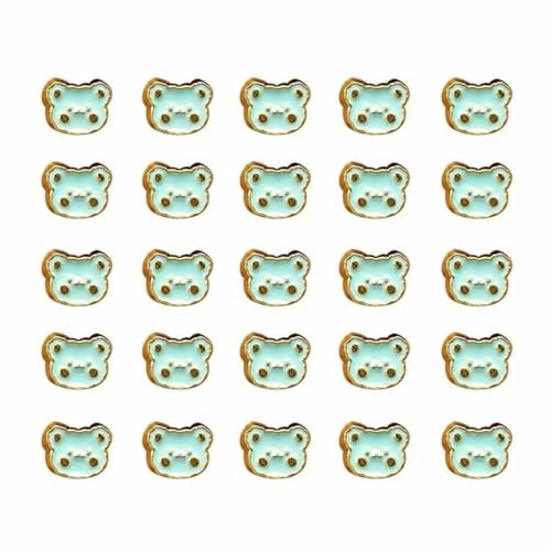 20pcs New 6.5mm Bear Head Buttons Mini Handmade Doll Coat Buckle Metal Ultra-small Buckle DIY Doll Clothes Accessories-Blue von QOVBD