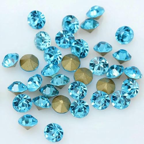 288/36p ss27 Runde Farbe Pointback Glas Strass Chaton Stein Tschechischer Kristall Nail Art Strass Juwelen DIY Handwerk Brosche Haarnadel-blauer See-36pcs 288/36p ss27 Runde Farbe Pointback Glas Strass Chaton Stein Tschechischer Kristall Nail Art Strass Juwelen DIY Handwerk Brosche Haarnadel-blauer See-36pcs von QOVBD
