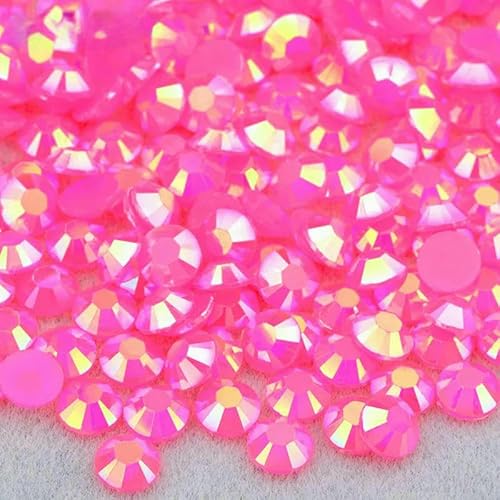 3,0 mm, 4,0 mm, 5 mm, 6 mm, Jelly Pink AB-Farbe, flache Rückseite, Strasssteine, Harz, Kristall-Strass-Applikationen, runde Nagelsteine für Heimwerkerarbeiten, A44 Jelly Rose AB, 5 mm, 3,0 mm, 4,0 mm, 5 mm, 6 mm, Jelly Pink AB-Farbe, flache Rückseite, Strasssteine, Harz, Kristall-Strass-Applikationen, runde Nagelsteine für Heimwerkerarbeiten, A44 Jelly Rose AB, 5 mm, von QOVBD