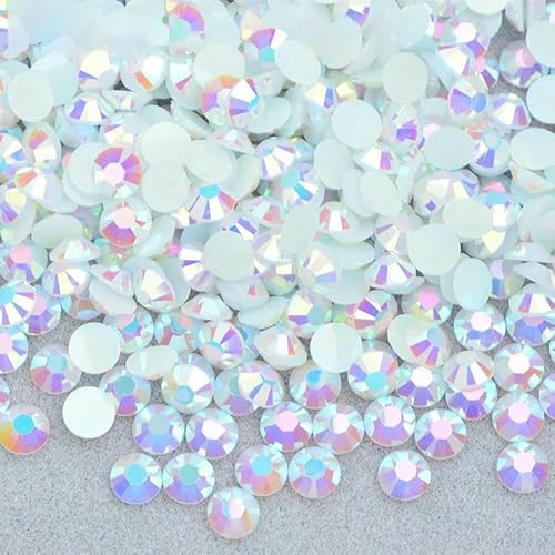 3,0 mm, 4,0 mm, 5 mm, 6 mm, Jelly Pink AB-Farbe, flache Rückseite, Strasssteine, Harzkristall-Strass-Applikationen, runde Nagelsteine für Heimwerkerarbeiten, A41 Jelly White AB, 3,0 mm, 3,0 mm, 4,0 mm, 5 mm, 6 mm, Jelly Pink AB-Farbe, flache Rückseite, Strasssteine, Harzkristall-Strass-Applikationen, runde Nagelsteine für Heimwerkerarbeiten, A41 Jelly White AB, 3,0 mm, von QOVBD