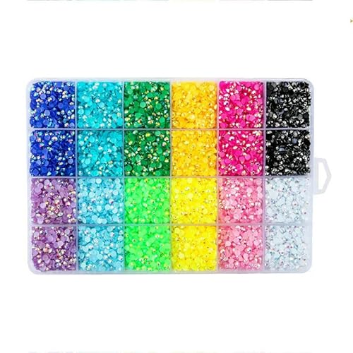 3/4,0 mm Jelly Color Glitter Resin Strasssteine zum Aufkleben auf Kristallnägel für Kleidungsdekorationen Diamant-Strasssteine Zubehör-19200-teiliges Set 1-3,0 mm von QOVBD