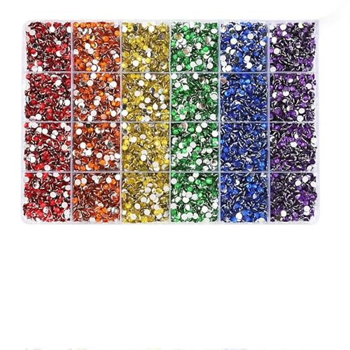 3/4,0 mm Jelly Color Glitter Resin Strasssteine zum Aufkleben auf Kristallnägel für Kleidungsdekorationen Diamant-Strasssteine Zubehör-19200-teiliges Set 10–4,0 mm von QOVBD