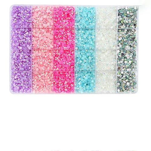 3/4,0 mm Jelly Color Glitter Resin Strasssteine zum Aufkleben auf Kristallnägel für Kleidungsdekorationen Diamant-Strasssteine Zubehör-19200-teiliges Set 5-3,0 mm von QOVBD