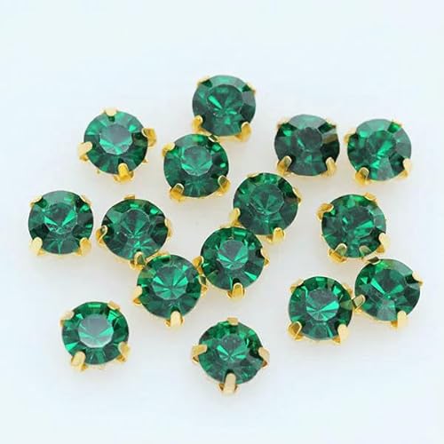 3/4/5/6/7/8/10 mm goldene Krallen zum Aufnähen, runde Strasssteine für Handarbeiten, DIY, Glaskristalle, Steine, Kleidung, Hochzeitskleid, Nähen, 25–10 mm, 36 Stück von QOVBD