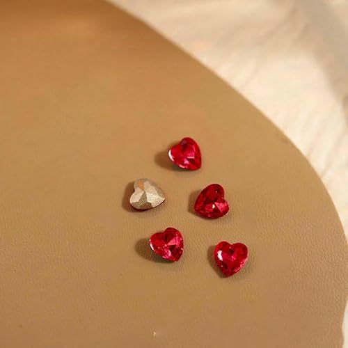 30/100 Stück Herz-Strasssteine mit spitzer Unterseite für Nagelkunst, Flash-Glaskristallsteine, 3D-Maniküre, DIY-Dekorationszubehör, Siam, 6 mm, Herz mit spitzer Rückseite, 100 Stück 30/100 Stück Herz-Strasssteine mit spitzer Unterseite für Nagelkunst, Flash-Glaskristallsteine, 3D-Maniküre, DIY-Dekorationszubehör, Siam, 6 mm, Herz mit spitzer Rückseite, 100 Stück von QOVBD