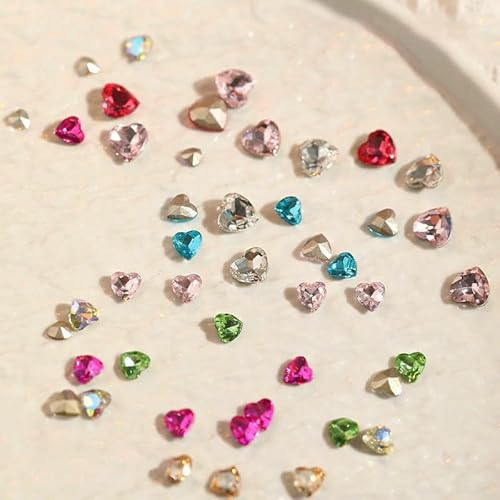 30/100 Stück Herz-Strasssteine mit spitzer Unterseite für Nagelkunst, Flash-Glaskristallsteine, 3D-Maniküre, DIY-Dekorationszubehör, gemischte Farben, 8 mm, Herz mit spitzer Rückseite, 30 Stück 30/100 Stück Herz-Strasssteine mit spitzer Unterseite für Nagelkunst, Flash-Glaskristallsteine, 3D-Maniküre, DIY-Dekorationszubehör, gemischte Farben, 8 mm, Herz mit spitzer Rückseite, 30 Stück von QOVBD