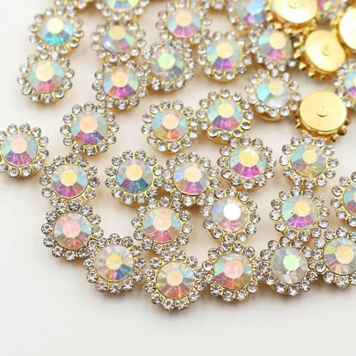 30–100 Stück goldene Blumen-Strasssteine, Glitzerkristalle, Ziersteine, Perlen, Kleidungsstücke, Basteln, zum Aufnähen von Strasssteinen für Kleidung, Edelsteine, Kristall AB, G, 8 mm, 30 Stück 30–100 Stück goldene Blumen-Strasssteine, Glitzerkristalle, Ziersteine, Perlen, Kleidungsstücke, Basteln, zum Aufnähen von Strasssteinen für Kleidung, Edelsteine, Kristall AB, G, 8 mm, 30 Stück von QOVBD
