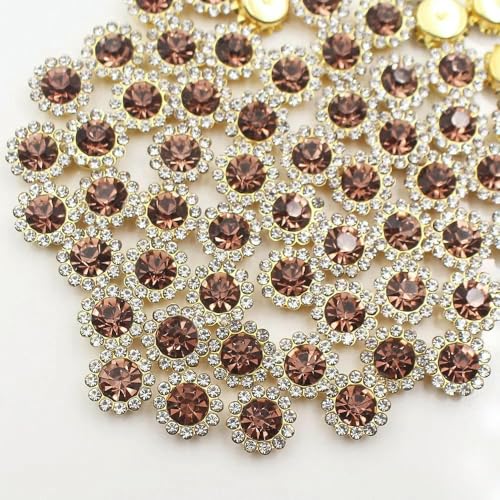 30–100 Stück goldene Blumen-Strasssteine, Glitzerkristalle, Ziersteine, Perlen, Kleidungsstücke, Basteln, zum Aufnähen von Strasssteinen für Kleidung, Edelsteine, heller Amethyst, G, 10 mm, 100 St 30–100 Stück goldene Blumen-Strasssteine, Glitzerkristalle, Ziersteine, Perlen, Kleidungsstücke, Basteln, zum Aufnähen von Strasssteinen für Kleidung, Edelsteine, heller Amethyst, G, 10 mm, 100 St von QOVBD