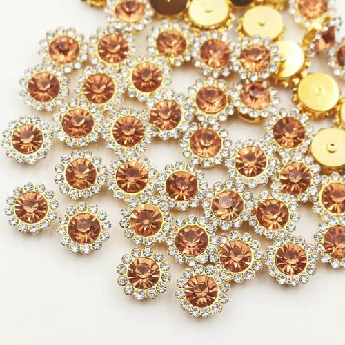 30–100 Stück goldene Blumen-Strasssteine, Glitzerkristalle, Ziersteine, Perlen, Kleidungsstücke, Basteln, zum Aufnähen von Strasssteinen für Kleidung, Edelsteine, heller Pfirsich, G, 12 mm, 100 St 30–100 Stück goldene Blumen-Strasssteine, Glitzerkristalle, Ziersteine, Perlen, Kleidungsstücke, Basteln, zum Aufnähen von Strasssteinen für Kleidung, Edelsteine, heller Pfirsich, G, 12 mm, 100 St von QOVBD