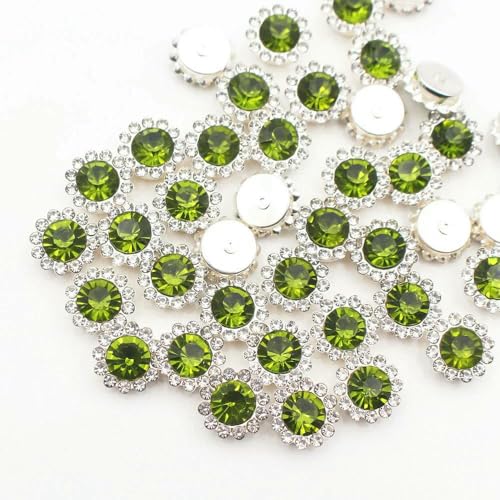 30–100 Stück goldene Blumen-Strasssteine, Glitzerkristalle, Ziersteine, Perlen, Kleidungsstücke, Basteln, zum Aufnähen von Strasssteinen für Kleidung, Edelsteine, olivgrün, S, 12 mm, 30 Stück 30–100 Stück goldene Blumen-Strasssteine, Glitzerkristalle, Ziersteine, Perlen, Kleidungsstücke, Basteln, zum Aufnähen von Strasssteinen für Kleidung, Edelsteine, olivgrün, S, 12 mm, 30 Stück von QOVBD