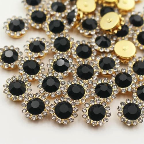 30–100 Stück goldene Blumenklauen-Strasssteine, Glitzerkristalle, Ziersteine, Perlen, Kleidungsstücke, Basteln, zum Aufnähen von Strasssteinen für Kleidung, Edelsteine, Schwarz, G, 10 mm, 30 Stück 30–100 Stück goldene Blumenklauen-Strasssteine, Glitzerkristalle, Ziersteine, Perlen, Kleidungsstücke, Basteln, zum Aufnähen von Strasssteinen für Kleidung, Edelsteine, Schwarz, G, 10 mm, 30 Stück von QOVBD