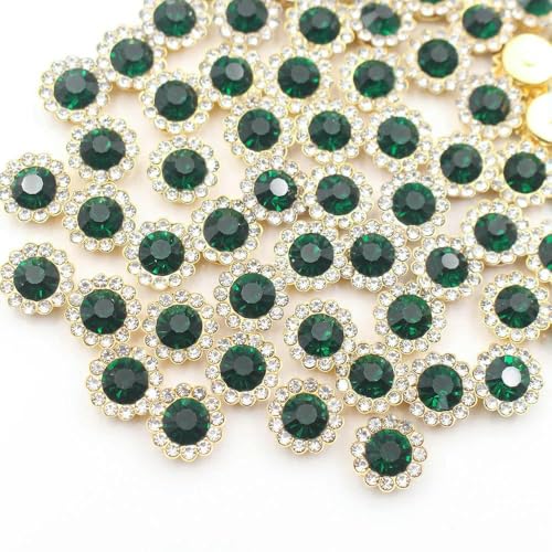 30–100 Stück goldene Blumenklauen-Strasssteine, Glitzerkristalle, Ziersteine, Perlen, Kleidungsstücke, Basteln, zum Aufnähen von Strasssteinen für Kleidung, Edelsteine, Smaragdgrün, G, 10 mm, 30 S 30–100 Stück goldene Blumenklauen-Strasssteine, Glitzerkristalle, Ziersteine, Perlen, Kleidungsstücke, Basteln, zum Aufnähen von Strasssteinen für Kleidung, Edelsteine, Smaragdgrün, G, 10 mm, 30 S von QOVBD