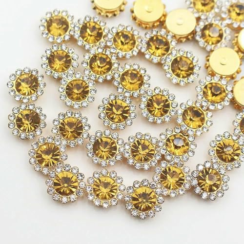 30–100 Stück goldene Blumenklauen-Strasssteine, Glitzerkristalle, Ziersteine, Perlen, Kleidungsstücke, Basteln, zum Aufnähen von Strasssteinen für Kleidung, Edelsteine, Topas, G, 10 mm, 30 Stück 30–100 Stück goldene Blumenklauen-Strasssteine, Glitzerkristalle, Ziersteine, Perlen, Kleidungsstücke, Basteln, zum Aufnähen von Strasssteinen für Kleidung, Edelsteine, Topas, G, 10 mm, 30 Stück von QOVBD