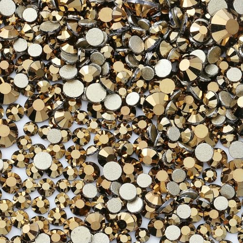 3000 Stück, gemischte Größen, SS4–SS20, klare Kristall-Strasssteine, nicht zum Hotfixieren, goldfarbene flache Rückseite, Glitzersteine, Nagelkunst, Basteln, DIY-Dekorationen, Aurum, gemischte Größ 3000 Stück, gemischte Größen, SS4–SS20, klare Kristall-Strasssteine, nicht zum Hotfixieren, goldfarbene flache Rückseite, Glitzersteine, Nagelkunst, Basteln, DIY-Dekorationen, Aurum, gemischte Größ von QOVBD