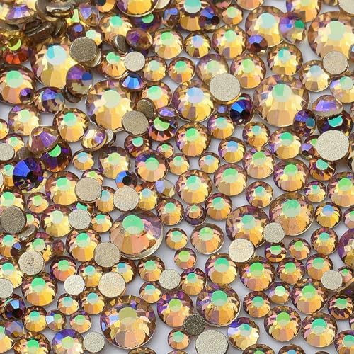 3000 Stück, gemischte Größen SS4–SS20, klare Kristall-Strasssteine, nicht zum Hotfixieren, goldfarbene flache Rückseite, Glitzersteine, Nagelkunst, Basteln, DIY-Dekorationen – Paradiesglanz – gem 3000 Stück, gemischte Größen SS4–SS20, klare Kristall-Strasssteine, nicht zum Hotfixieren, goldfarbene flache Rückseite, Glitzersteine, Nagelkunst, Basteln, DIY-Dekorationen – Paradiesglanz – gem von QOVBD