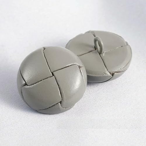 4 Stück 18/23/25 mm farbige Lederknöpfe Mantel Windbreaker Retro Knöpfe gewebt Leder dekorative Knopf Zubehör B009-grau-25 mm 4 Stück von QOVBD