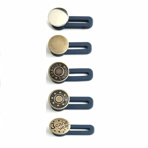 4-teiliges Metallknopf-Verlängerungsset, perfekt zum Nähen jeder Jeanshose, einziehbarer Hosenbundknopf, verlängerte Schnallen, Befestigungsset, 4-teilig von QOVBD