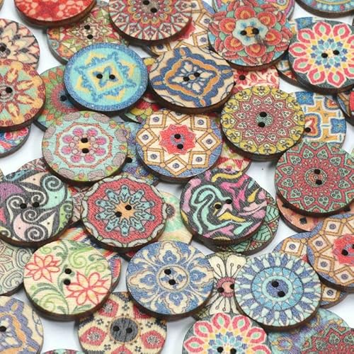 50 Stück 15/20/25 mm Holzknöpfe mit gemischtem Muster für Kleidung, dekoratives Bastelzubehör, DIY-Handarbeiten, Handtaschen, Nähzubehör, gemischt, 20 mm 50 Stück 15/20/25 mm Holzknöpfe mit gemischtem Muster für Kleidung, dekoratives Bastelzubehör, DIY-Handarbeiten, Handtaschen, Nähzubehör, gemischt, 20 mm von QOVBD