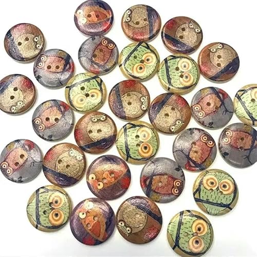 50 Stück 2-Loch-Holzknöpfe, rund, rotes Herz, Holzknöpfe, Nähen, 2 Löcher, Weihnachten, DIY, Basteln, Verzierungen, Scrapbooking-Zubehör, D06-15 mm von QOVBD