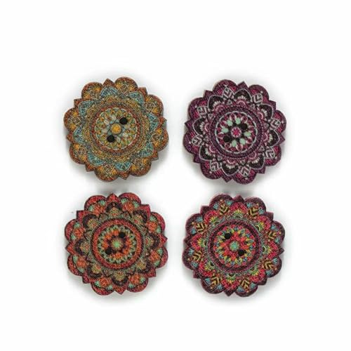 50 Stück große Holzknöpfe im Retro-Stil, Blumen-Design, für Handarbeiten, Nähen, Scrapbooks, Kleidung, Basteln, Zubehör, Karten, 25/30 mm - 30 mm 50 Stück große Holzknöpfe im Retro-Stil, Blumen-Design, für Handarbeiten, Nähen, Scrapbooks, Kleidung, Basteln, Zubehör, Karten, 25/30 mm - 30 mm von QOVBD