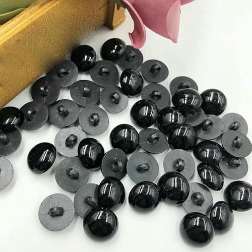 50 Stück schwarze Knöpfe für Scrapbooking, Halbperlen-Ösenknöpfe, Tieraugen für Spielzeug, DIY, Handkleidung, Nähen, PT260-17 mm 50 Stück schwarze Knöpfe für Scrapbooking, Halbperlen-Ösenknöpfe, Tieraugen für Spielzeug, DIY, Handkleidung, Nähen, PT260-17 mm von QOVBD