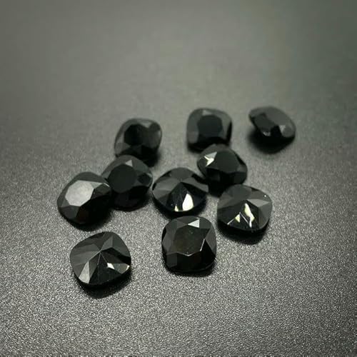 5A Glas-Strasssteine, lose, 10 Stück, Pointback, Nagelkunst, selbstklebendes Zubehör, Kristalle, DIY-Schmuckherstellung, Steine, Jet, 8 mm, 50 Stück von QOVBD
