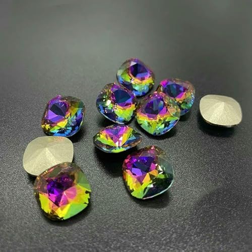 5A Glas-Strasssteine, lose, 10 Stück, Pointback, Nagelkunst, selbstklebendes Zubehör, Kristalle, DIY-Schmuckherstellung, Steine, Vulkan, 6 mm, 10 Stück von QOVBD