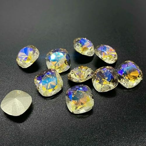 5A Glas-Strasssteine, lose, 10 Stück, Pointback, Nagelkunst, selbstklebendes Zubehör, Kristalle, DIY-Schmuckherstellung, Steine – Paradiesglanz – 6 mm – 50 Stück von QOVBD