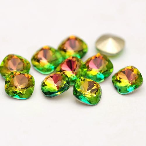 5A Glas-Strasssteine, lose, 10 Stück, Pointback, Nagelkunst, selbstklebendes Zubehör, Kristalle, DIY-Schmuckherstellung, Steine – Violett-Rosé – 6 mm, 10 Stück von QOVBD