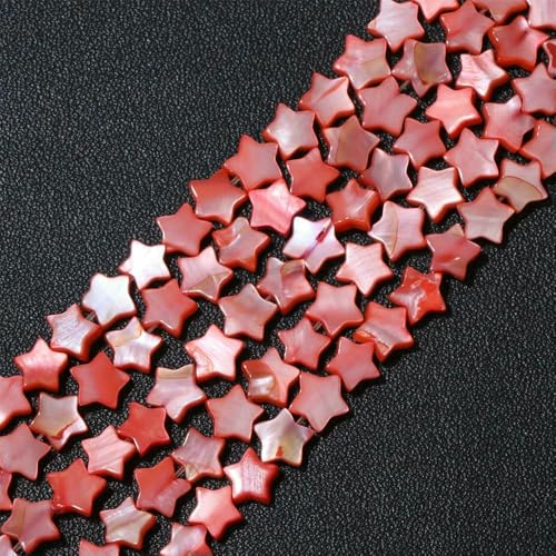6/8/10/12 mm mehrfarbige Herz-Muschelperlen, gefärbte natürliche Süßwasser-Perlmuttperlen zur Schmuckherstellung, DIY-Armbänder, Ohrringe, Nr. 18, Stern, 1 von QOVBD