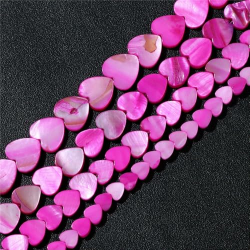6/8/10/12 mm mehrfarbige Herz-Muschelperlen, gefärbte natürliche Süßwasser-Perlmuttperlen zur Schmuckherstellung, DIY-Armbänder, Ohrringe-Nr. 10 Herz-8 mm von QOVBD